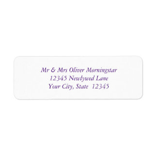 Lila-textetikett Returadress Etikett