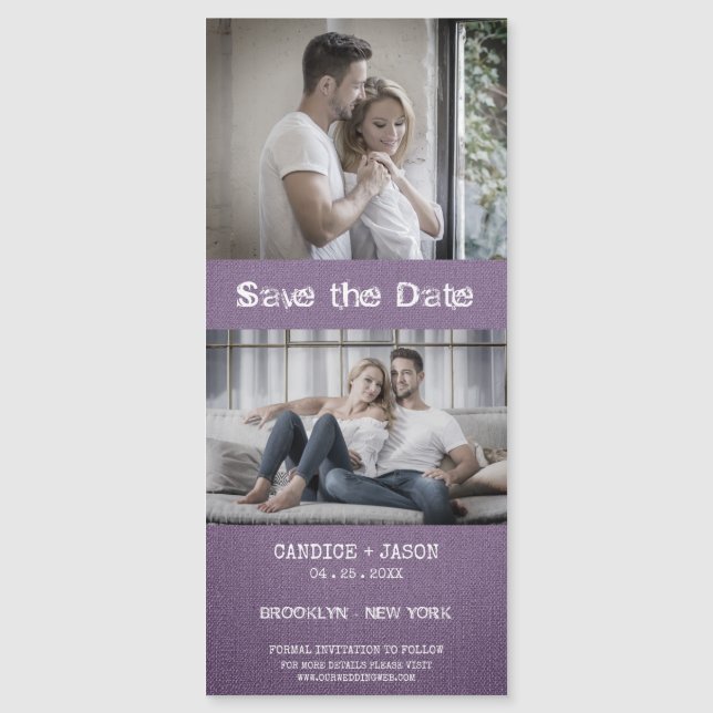 Lila Textile Struktur Engaged Romantic Couple (Framsida)