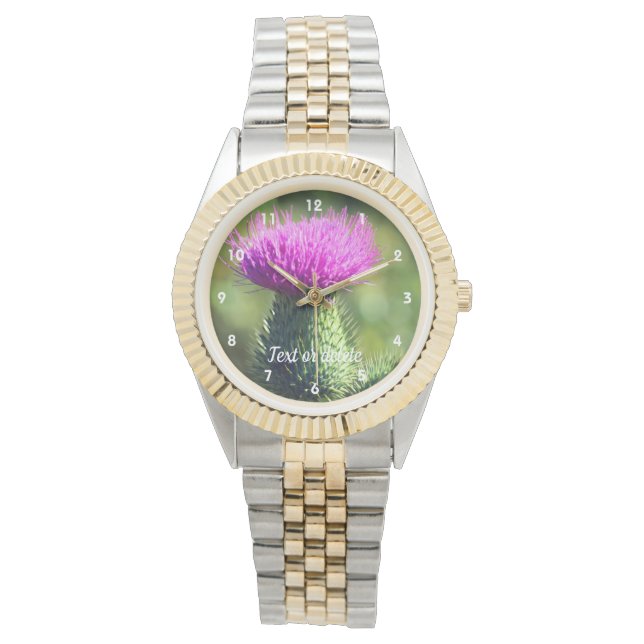 Lila Thistle Flower Personlig Armbandsur (Framsida)
