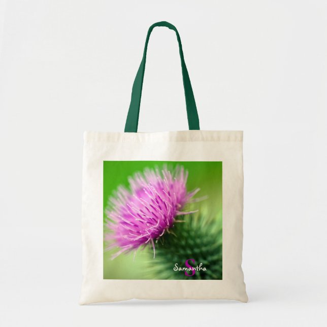 Lila Thistle Tote bag Tygkasse (Framsidan)