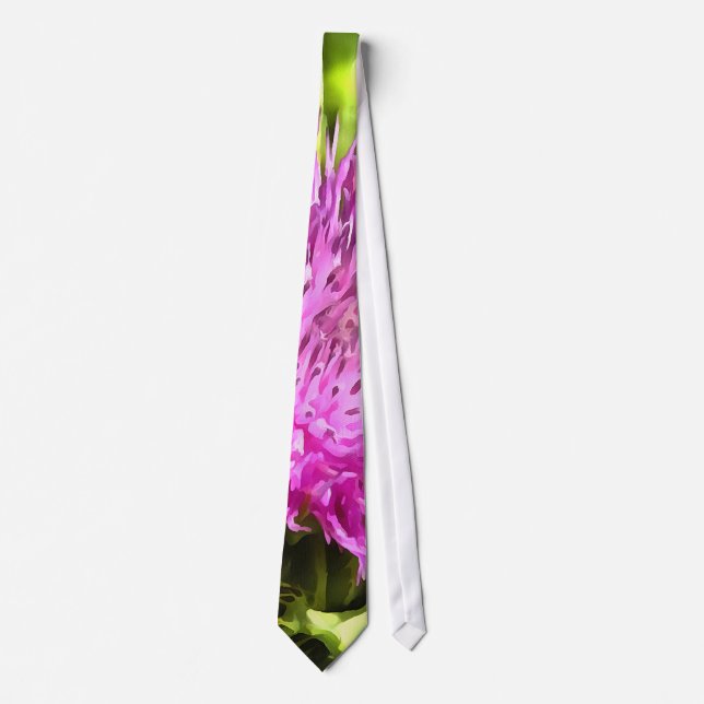 Lila Thistle Wildblomme Blommigt Art Slips (Framsida)