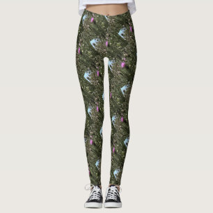 Lila Thistle Wildblomme Realistic Art Leggings