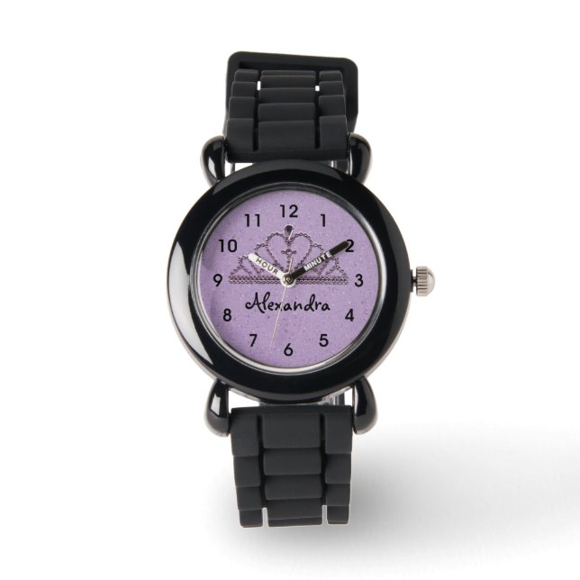 Lila Tiara Princess Watch Armbandsur (Framsida)