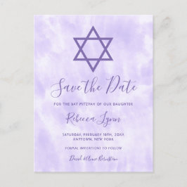 Lila Tie Dye Bat mitzvah Spara datum Meddelande Vykort