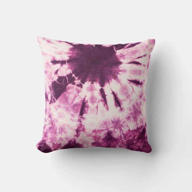 Lila Tie Dye Batik Struktur Kudde (Framsida)