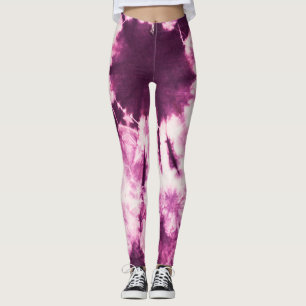 Lila Tie Dye Batik Struktur Leggings
