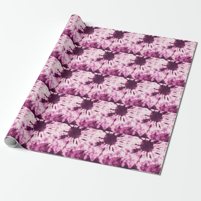 Lila Tie Dye Batik Struktur Presentpapper (Utrullad)