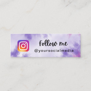 Lila Tie Dye Följ Instagram Social QR- kod Mini Visitkort