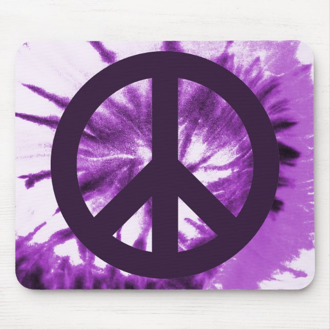 Lila Tie-Dye med fredssymbol Musmatta (Framsidan)