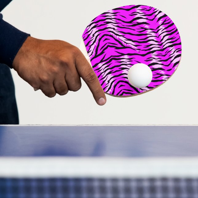 Lila Tiger Hudmönsterdesign  Pingisracket (Insitu)