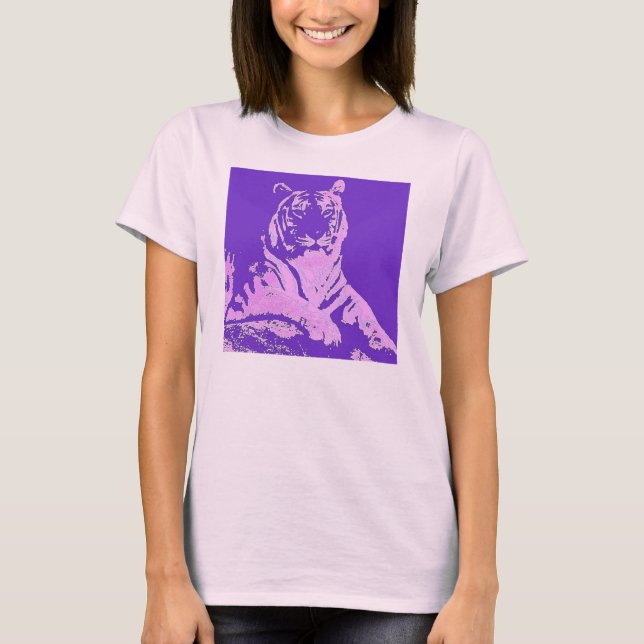Lila Tiger T Shirt (Framsida)