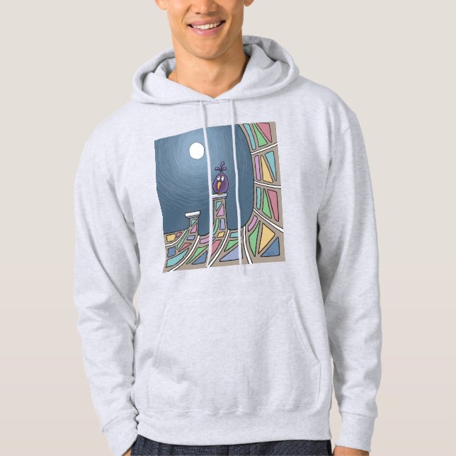 Lila Tiki Bird med fullt Hoodie (Framsida)