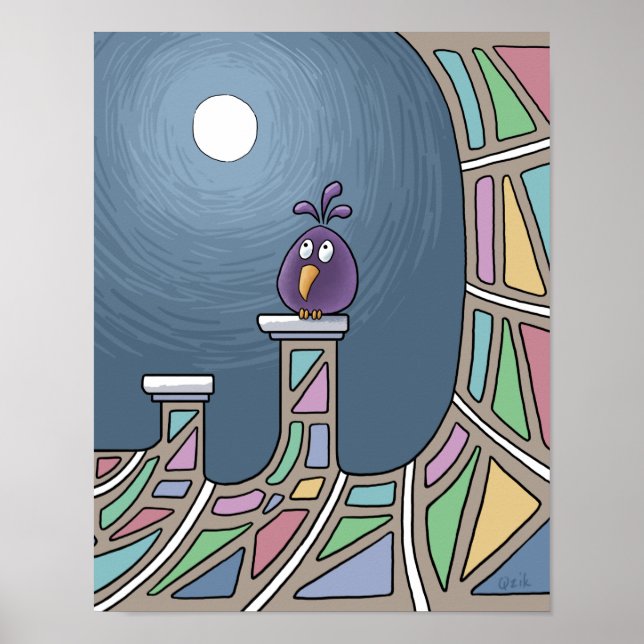 Lila Tiki Bird med fullt Poster (Framsidan)