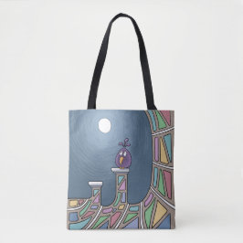 Lila Tiki Bird med fullt Tote Bag Bag Tygkasse