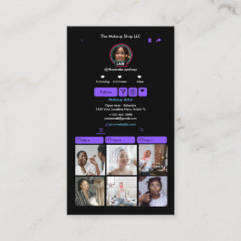 Lila TikTok Social Media QR-kod Visitkort