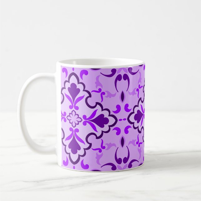 Lila tile mönster kaffemugg (Vänster)