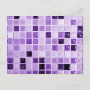 Lila Tile Mönster Vykort