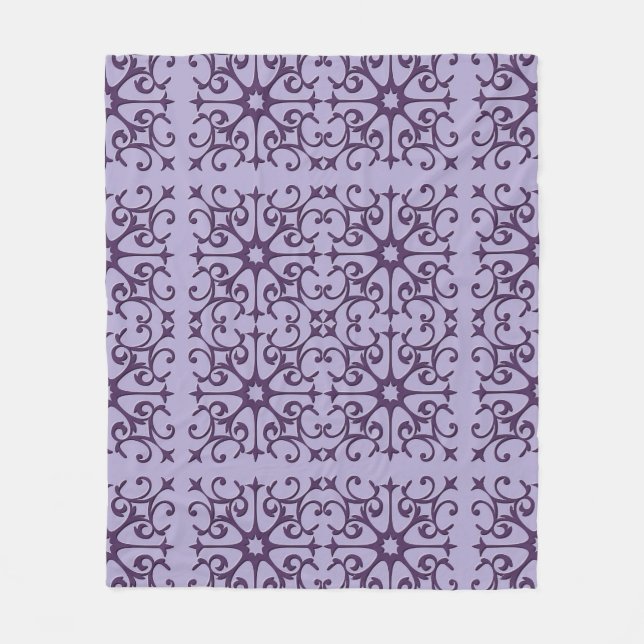 Lila Tiled Mönster Fleece Blanket (Framsidan)