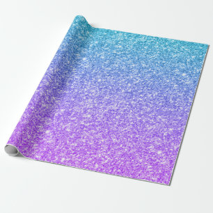 Lila till blå faux faux glitter struktur presentpapper