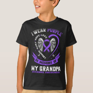 Lila till minne av Grandpa Drug Overdose Awarenes T Shirt