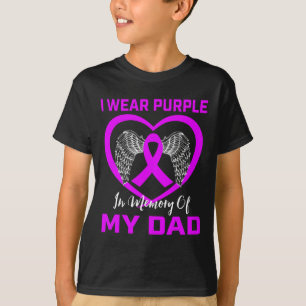 Lila till minne av mitt Pappa pankreascancerhjärta T Shirt