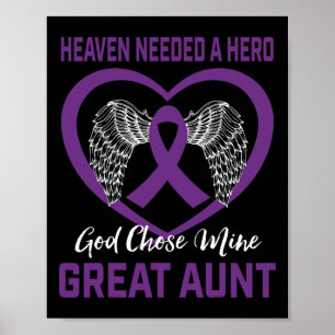 Lila till minne av Underbar Moster- pankreascancer Poster
