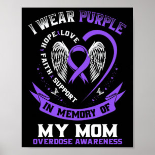 Lila till minnet av min Mamma-medvetenhet om överd Poster