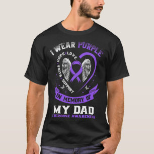 Lila till minnet av min Pappa-medvetenhet om överd T Shirt