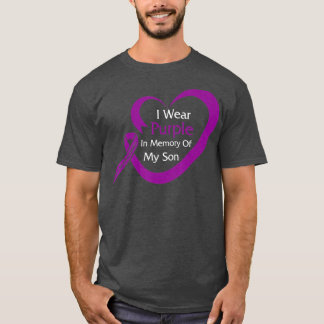 Lila till minnet av min son - överdoseringsmedvete t shirt