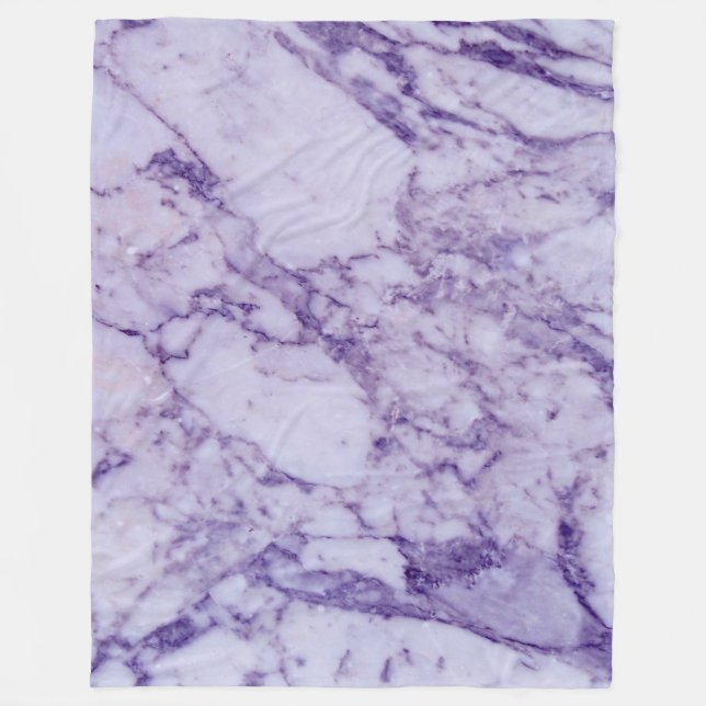 Lila Tint Marble Stone Mönster Fleecefilt (Framsidan)