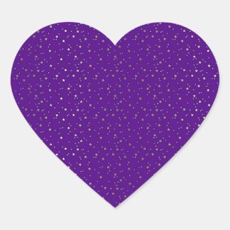Lila Tiny Golden Stars Heart Sticker Hjärtformat Klistermärke
