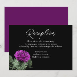 Lila Tistel Bröllopsmottagningskort Tack Kort