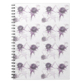 Lila tistel naturdesign anteckningsbok