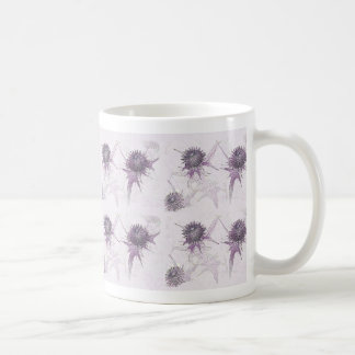 Lila tistel naturdesign kaffemugg