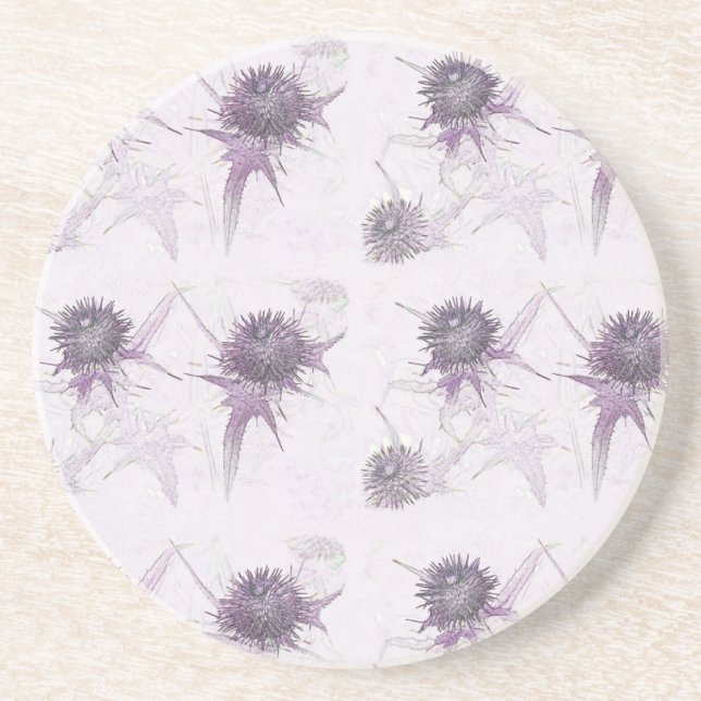 Lila tistel naturdesign underlägg (Framsidan)