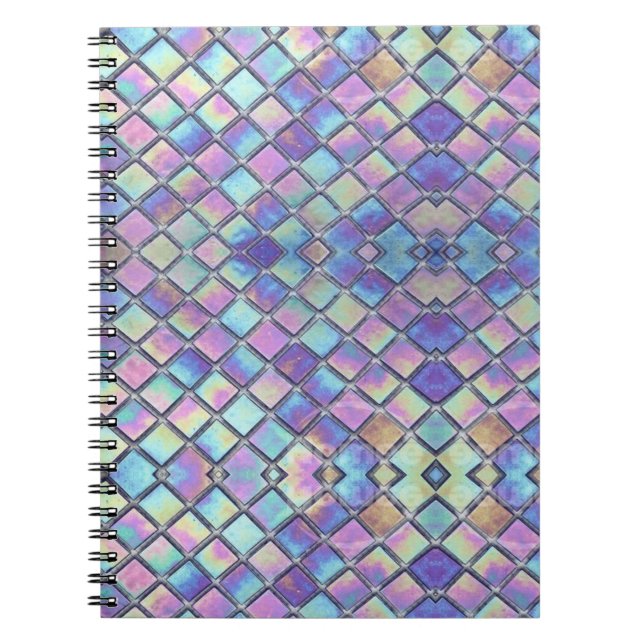 Lila Titanium Spegel Crosshatch Modern Anteckningsbok (Framsidan)