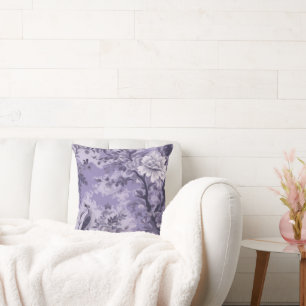 Lila Toile de Fleur Kudde