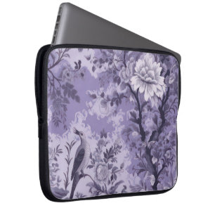 Lila Toile de Fleur Laptop Fodral