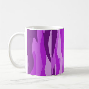 Lila Tone Abstrakt Camouflage Kaffemugg