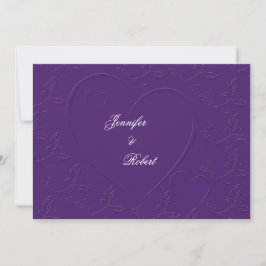 Lila Tone on Tone Hearts Wedding bjudande Inbjudningar