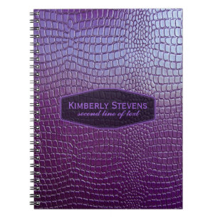 Lila Tone Snake Skin Faux Leather Anteckningsbok Med Spiral