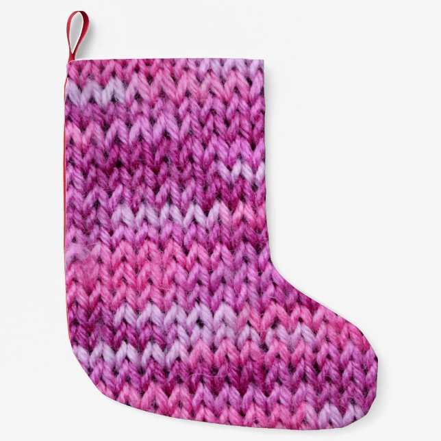 Lila Tones Knissions Fabric Struktur Liten Julstrumpa (Framsidan)