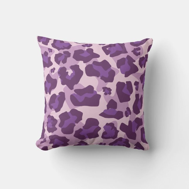 Lila tones leopard animal print mönster kudde (Framsida)