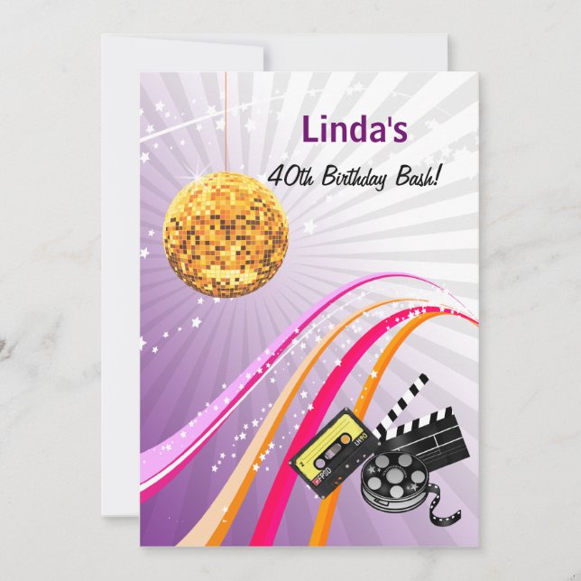 lila totalt 80:s inbjudan till återförsäljare (Framsida)