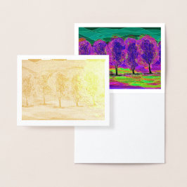 Lila Träd av Mark Edward Westerfield Gold Foil Folierat Kort