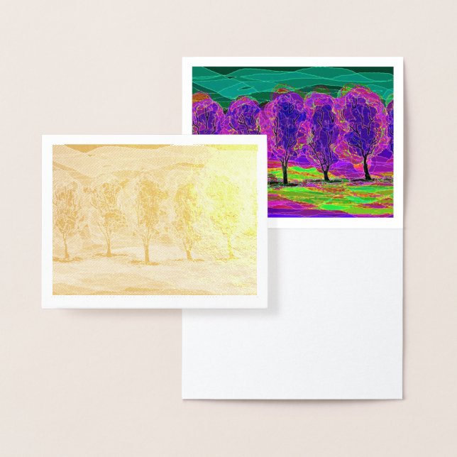 Lila Träd av Mark Edward Westerfield Gold Foil Folierat Kort (Display)