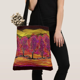 Lila Träd Fine Art Fabric Bag Tygkasse