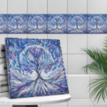 Lila Träd i Tranquilitet Mosaic art Kakelplatta<br><div class="desc">Lila Träd i Tranquilitet Mosaic art</div>