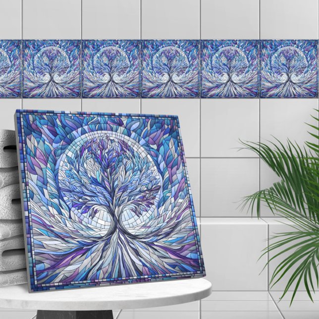 Lila Träd i Tranquilitet Mosaic art Kakelplatta (Skapare uppladdad)