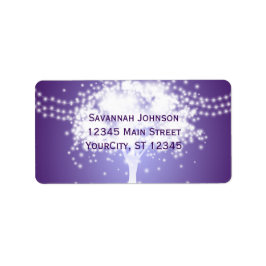 Lila Träd String Ljus Anpassningsbar Adressetikett